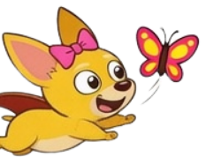 Lily chasing a butterfly