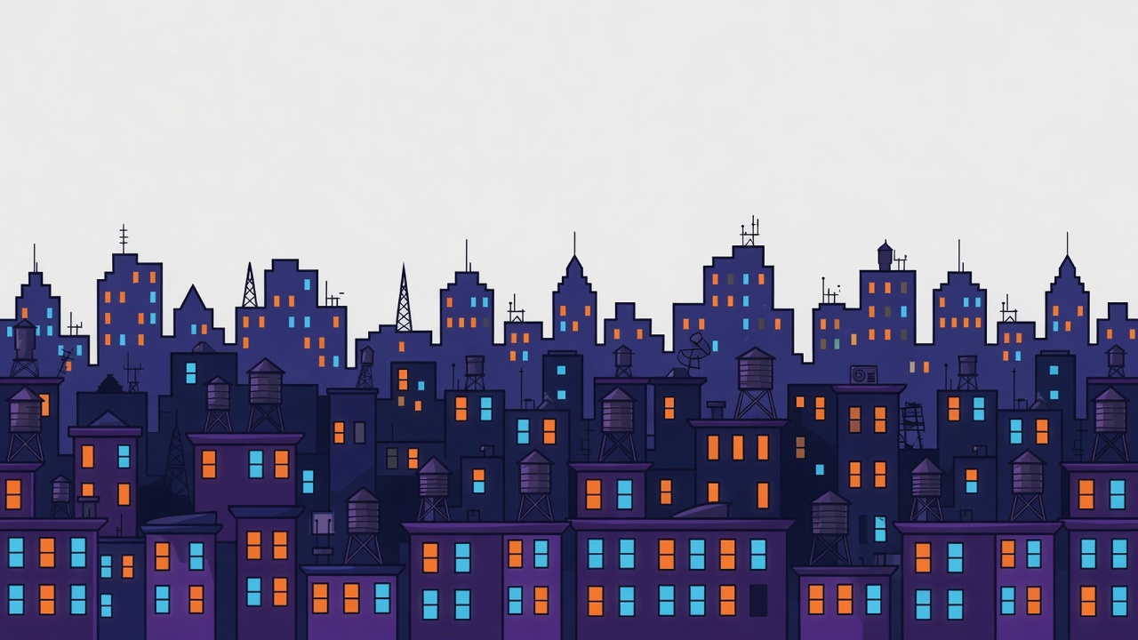 The nighttime skyline of Nova Espera